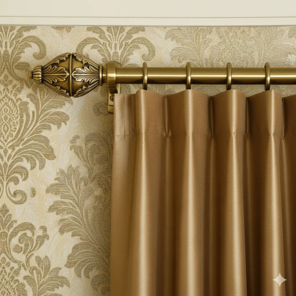 High-quality decorative curtain rods with ornate finials