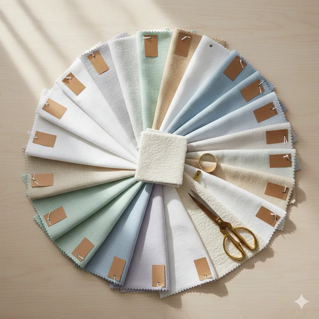 Beautiful fabric samples showcasing colors perfect for small spaces