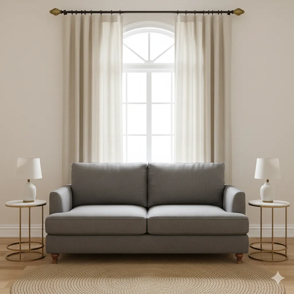 Elegant window treatment solution for compact living room